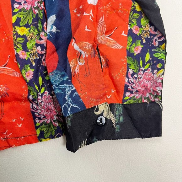 NWOT Johnny Was SPLENDID SELINE Silk Floral BUTTON DOWN Shirt Blouse Size S - Picture 9 of 14
